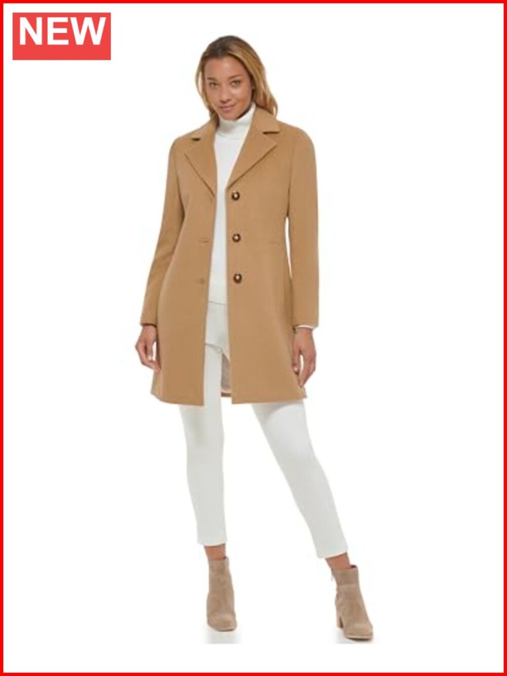 Classic Cashmere Blend Wool Coat Long Sleeve Overcoat